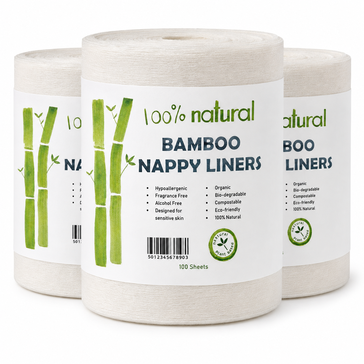 100% Bamboo Disposable Nappy Liners – 300 or 600 Pack